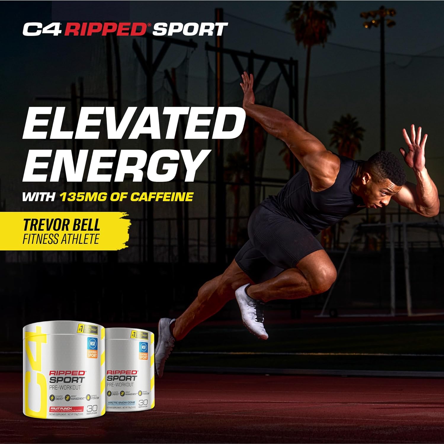 C4 Ripped Sport Pre Workout Powder Arctic Snow Cone Fat Burner - Image 2