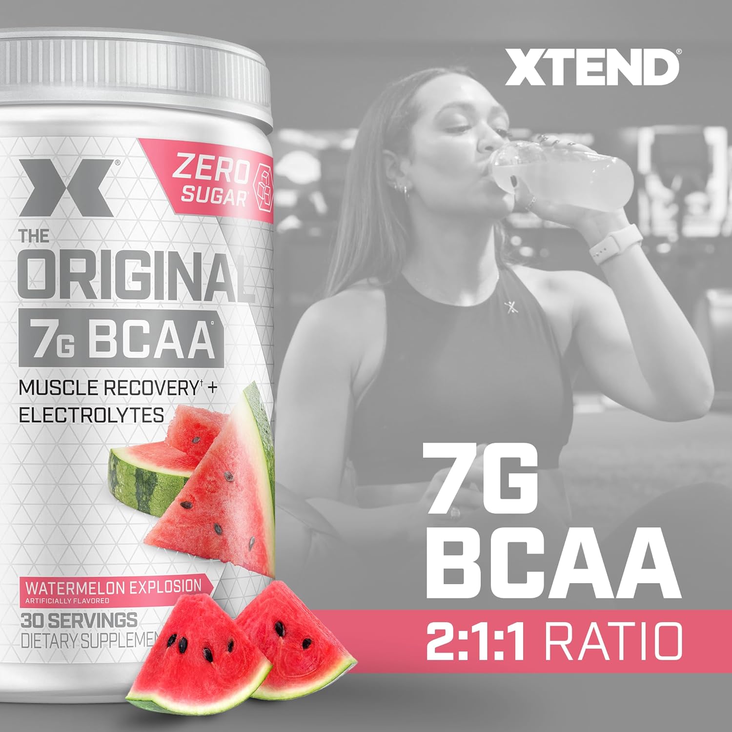 XTEND Original BCAA Powder Watermelon Explosion - Sugar Free Post Workout Muscle Recovery - Image 2