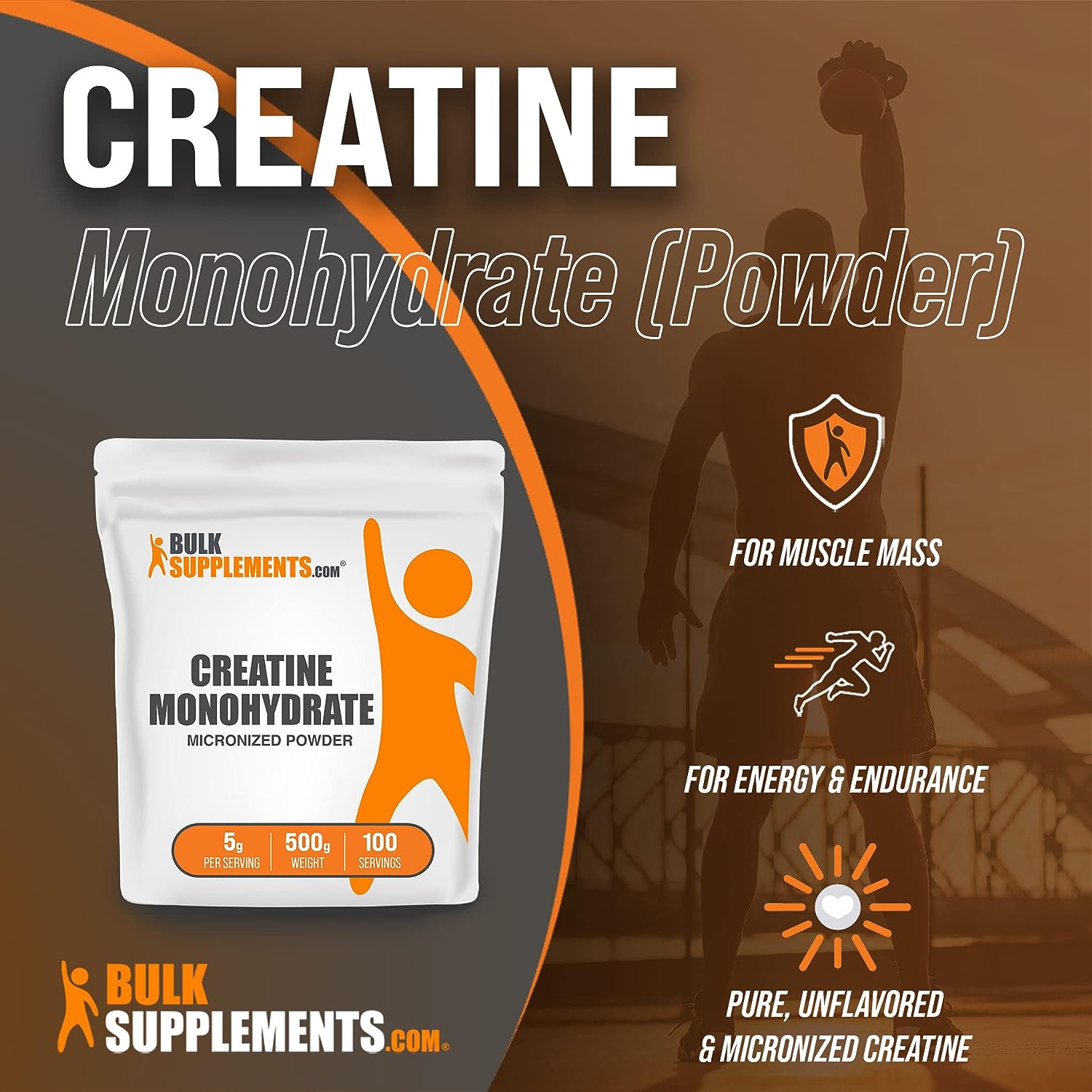 BULKSUPPLEMENTS.COM Creatine Monohydrate Powder - 5g - Image 2