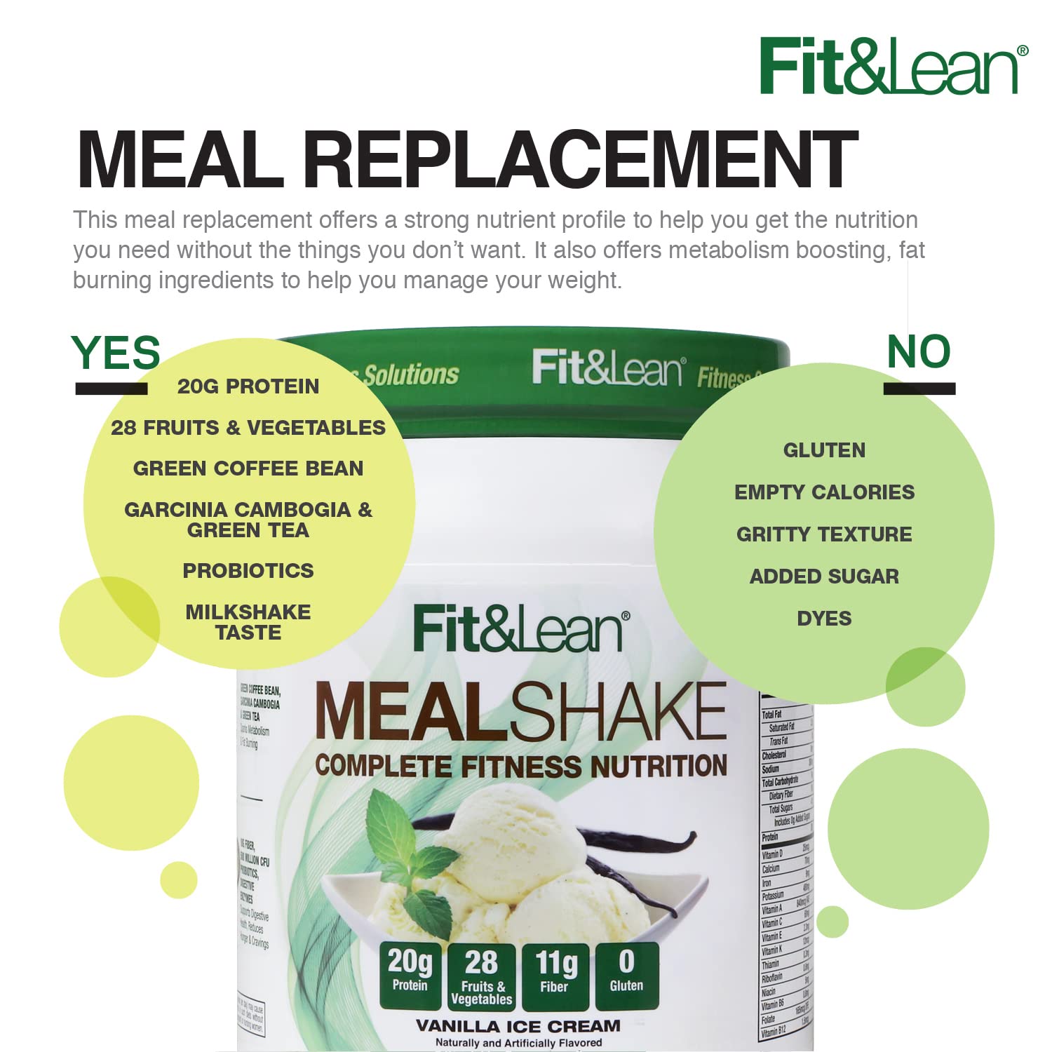 Fit & Lean Meal Shake, Fat Burning Meal Replacement - Image 3
