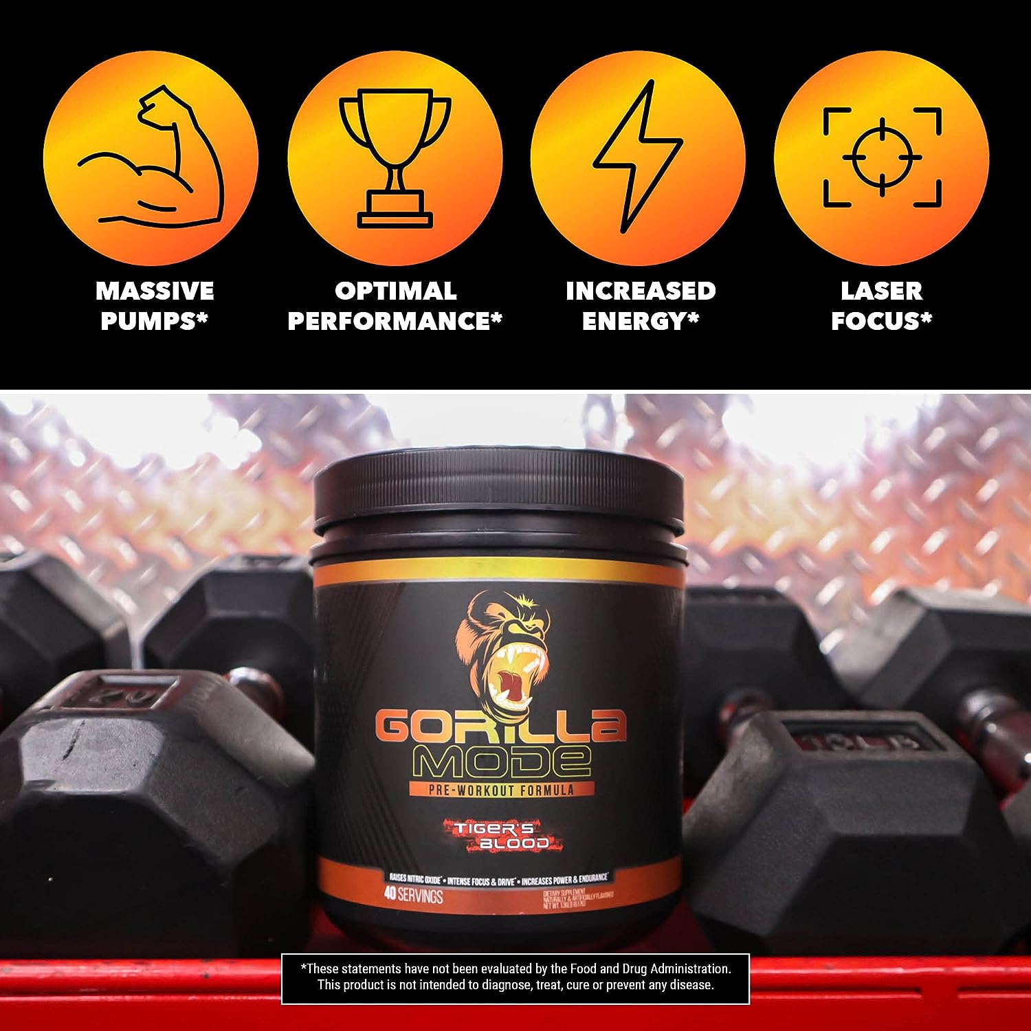 Gorilla Mode Pre Workout - Massive Pumps · Laser Focus - Image 2