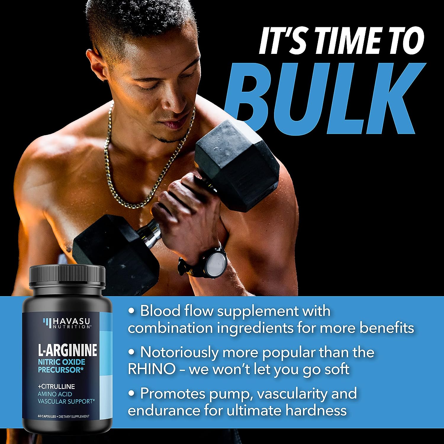 L Arginine L Citrulline Supplement Nitric Oxide Pills for Men - Image 2
