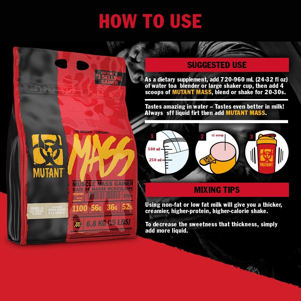 Mutant Mass Weight Gainer Protein Powder, Build Muscle Size & Strength - Image 3